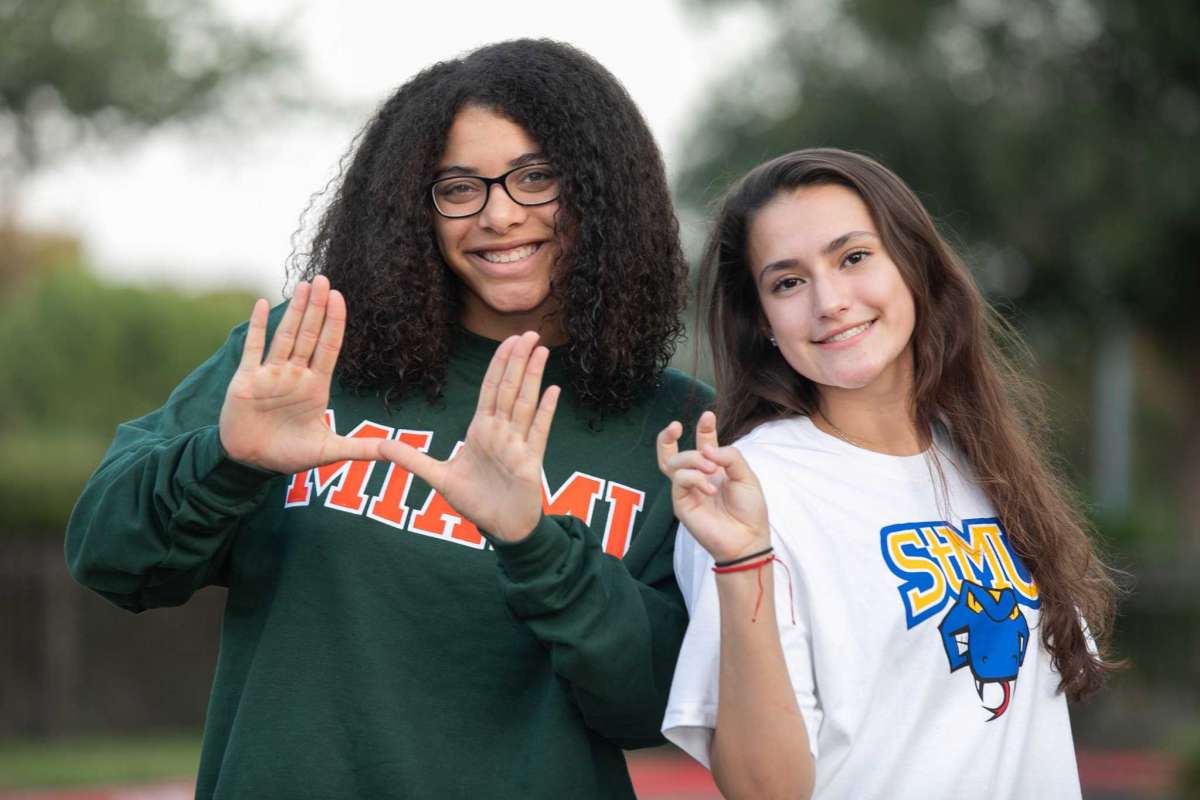 Nyah Anderson (left) and Julia Aleman has provided Reagan a powerful 1-2 attacking punch. Courtesy photo