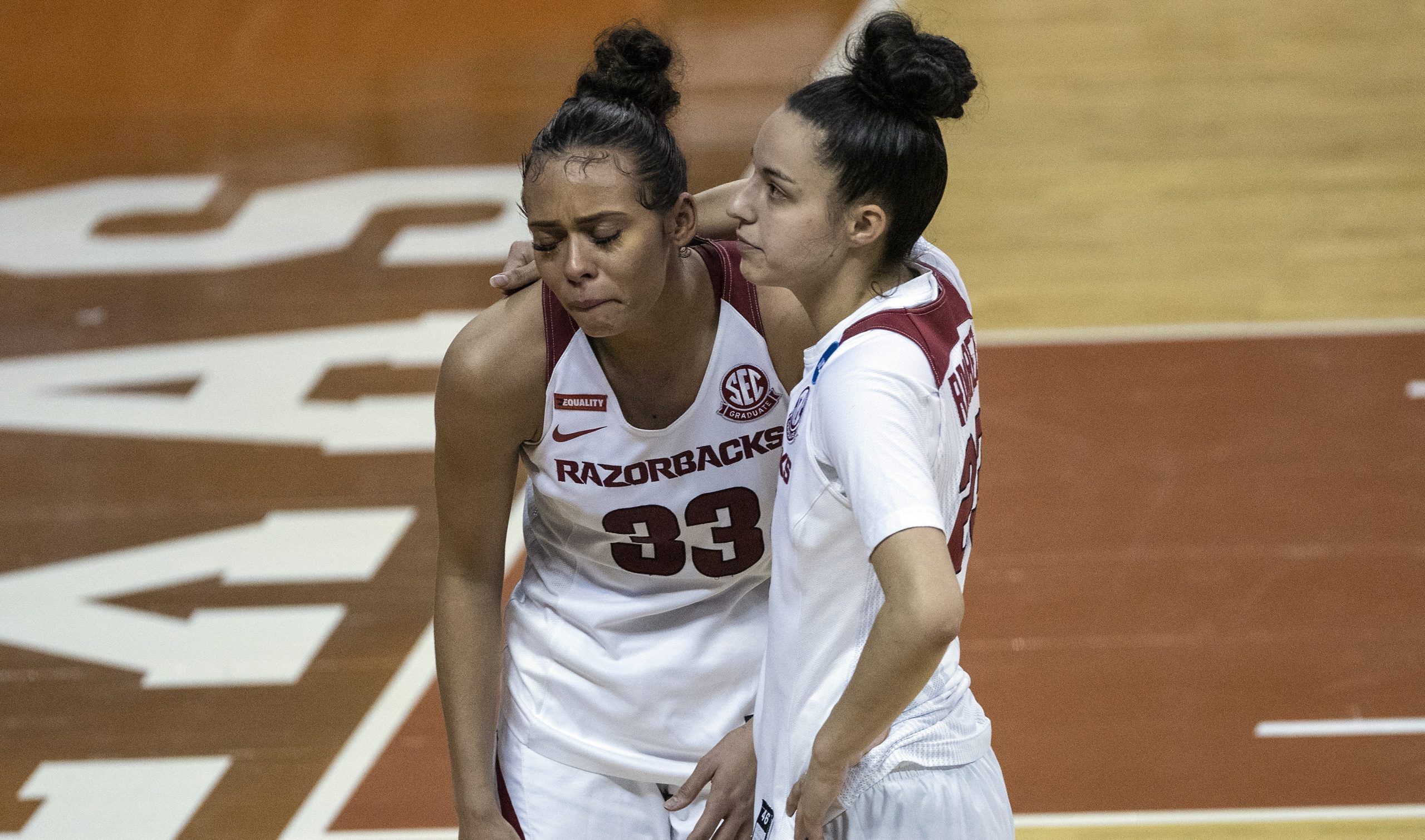 SAN ANTONIO, TX - MARCH 22: {ARKANSAS VS WRIGHT STATE} during the Division I Women’s Basketball Tournament held at Frank Erwin Center on March 22, 2021 in Austin, TX. (Photo by Rudy Gonzalez/NCAA Photos)